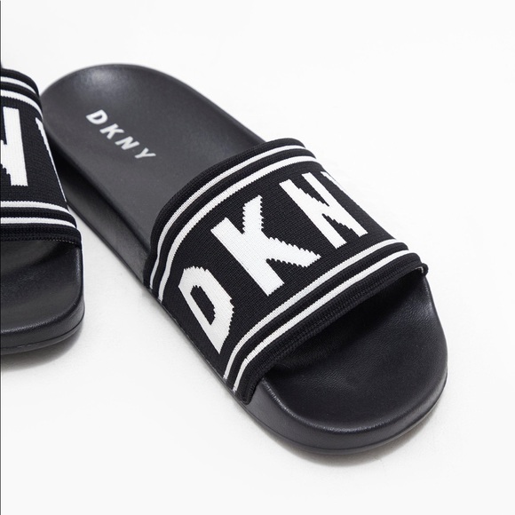 dkny white slides